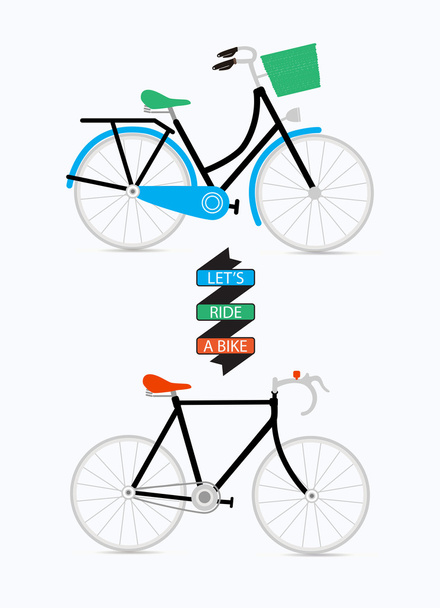 Ilustración con mensaje gráfico y bicicletas
. - Vector, imagen