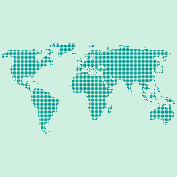 green World Map dotted - Vector, Image