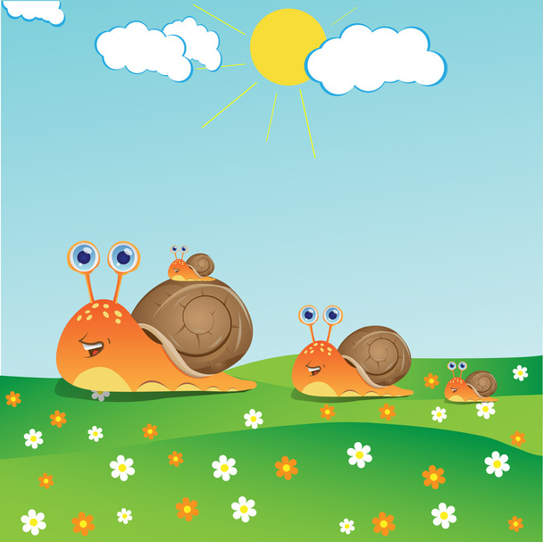 Family of snails - Vector, Image