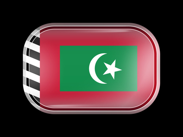 Wariant flaga Malediwów. Kształt prostokątny z zaokrąglonymi narożnikami - Wektor, obraz