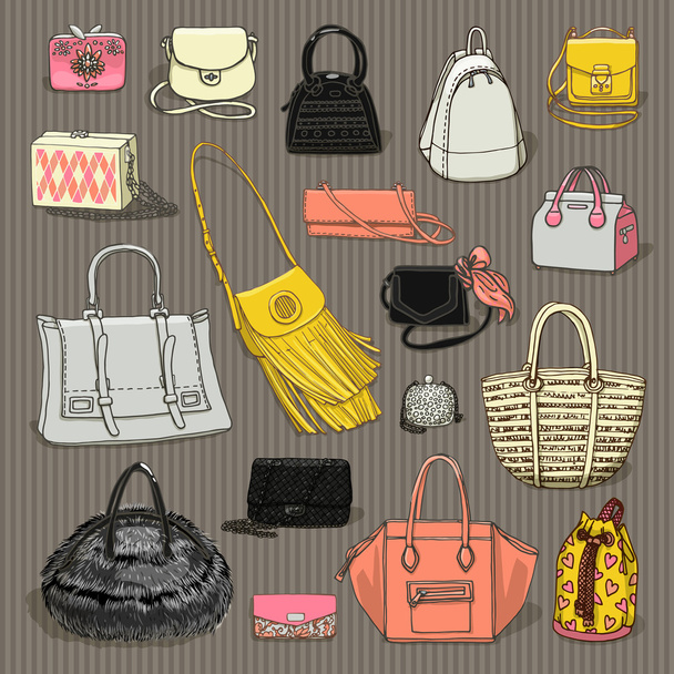 女性のバッグのセット - ベクター画像