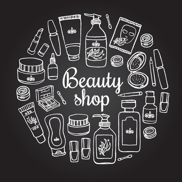 maquillage, carte cosmétique
 - Vecteur, image