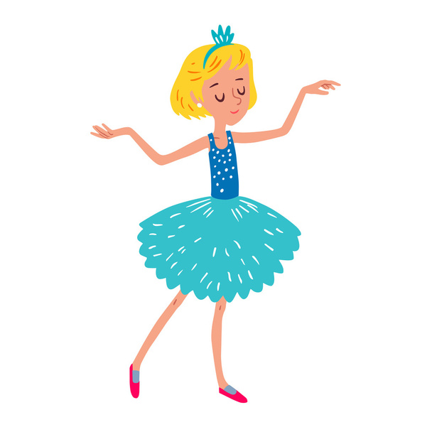 Cartoon dansende ballerina - Vector, afbeelding