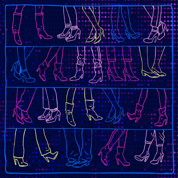 set of female, women legs - Vector, Image
