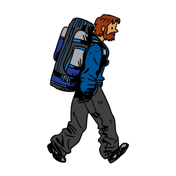 ember személyszállítás céljából hátizsák - Vektor, kép