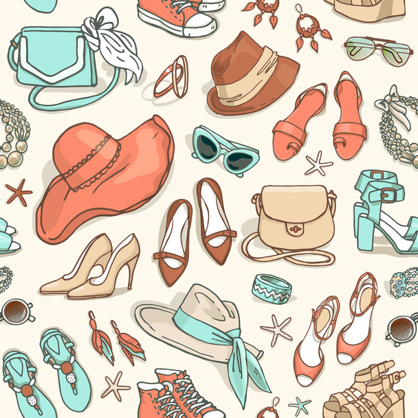 female fashion accessories pattern - Vector, Image