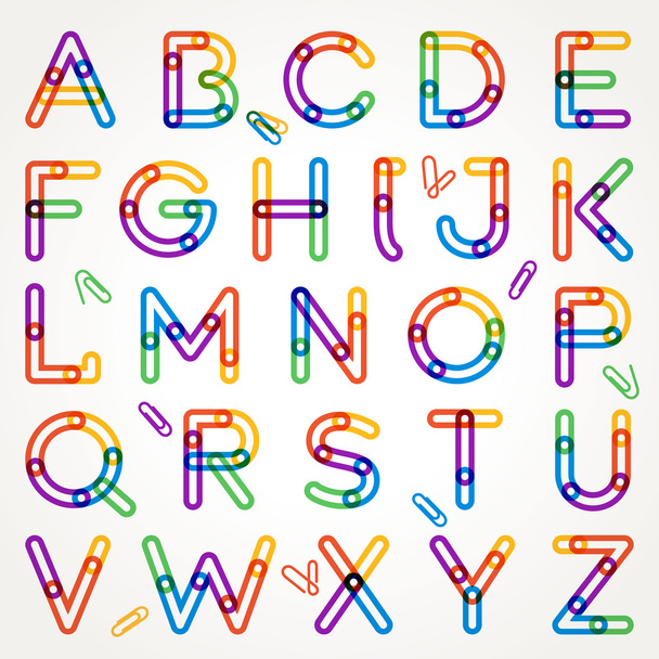 Alphabet from paper clip. - Vector, Image