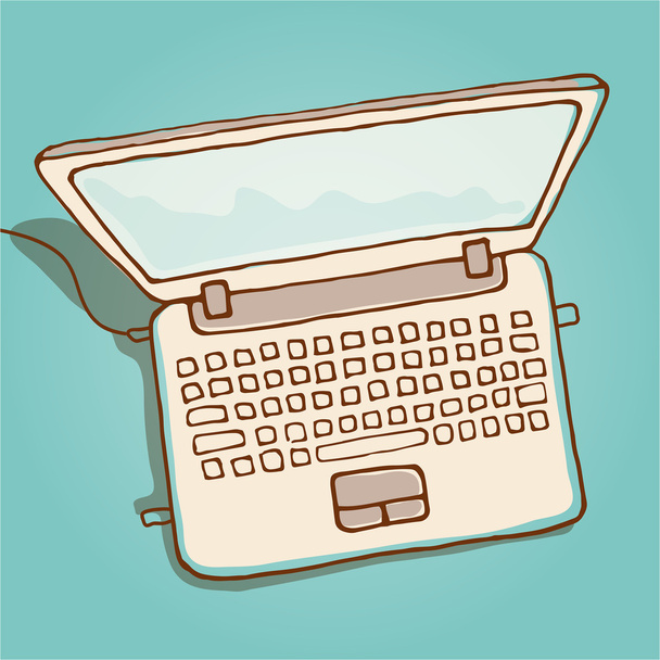 computador portátil dos desenhos animados
 - Vetor, Imagem