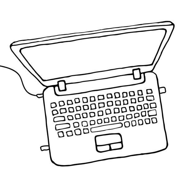 γελοιογραφία φορητό υπολογιστή - Διάνυσμα, εικόνα