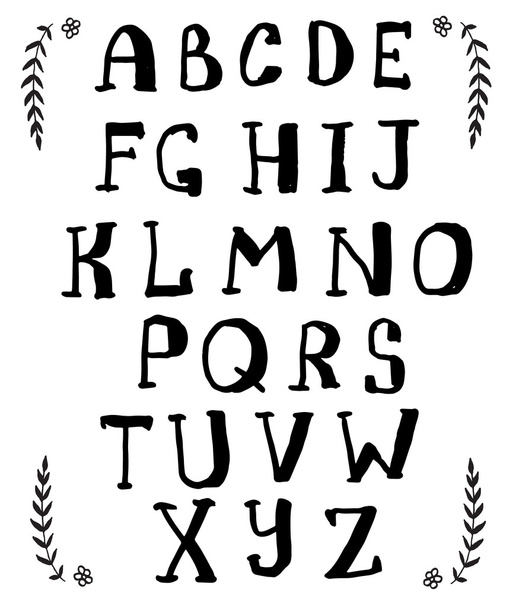 Handgezeichnetes Alphabet - Vektor, Bild
