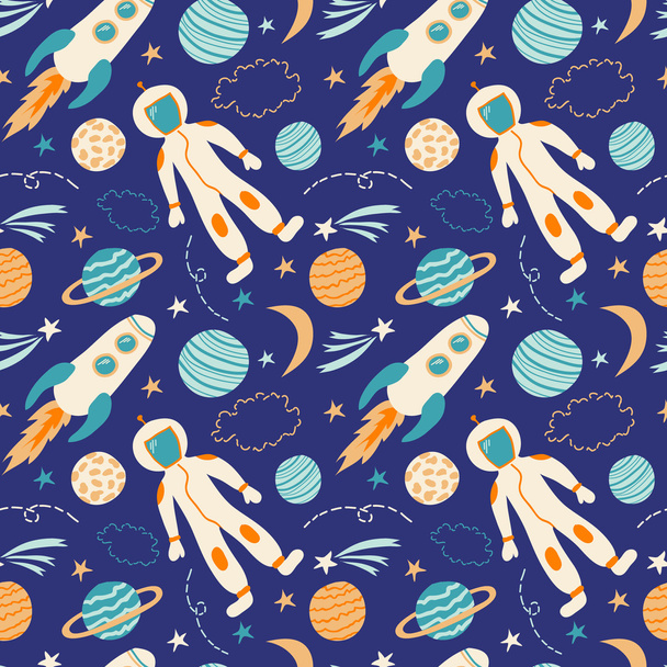 Seamless space pattern - Vector, afbeelding