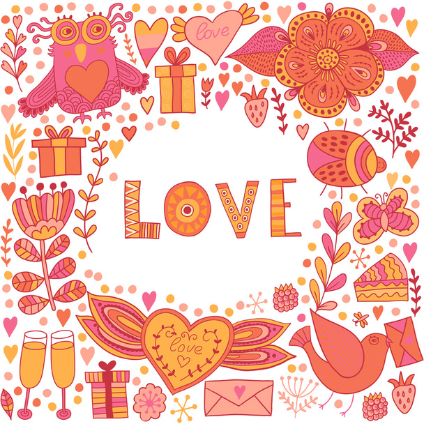 Valentine's Day greeting card. - Vector, Imagen