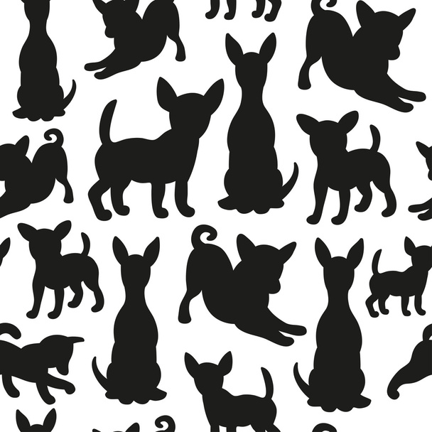 Seamless pattern with dog silhouettes. Vector background for your design. - Вектор, зображення