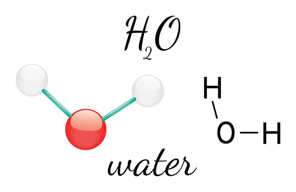 h2o の水の分子 - ベクター画像