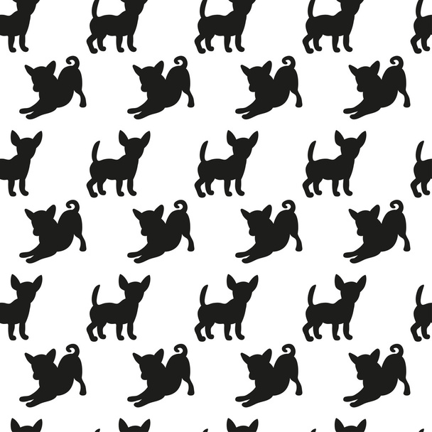 Seamless pattern with dog silhouettes. Vector background for your design. - Vetor, Imagem