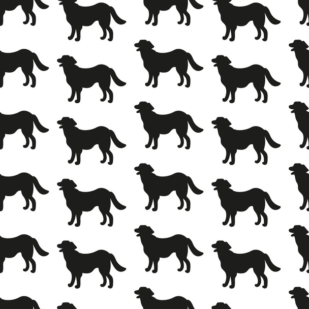 Seamless pattern with dog silhouettes. Vector background for your design. - Vektor, Bild