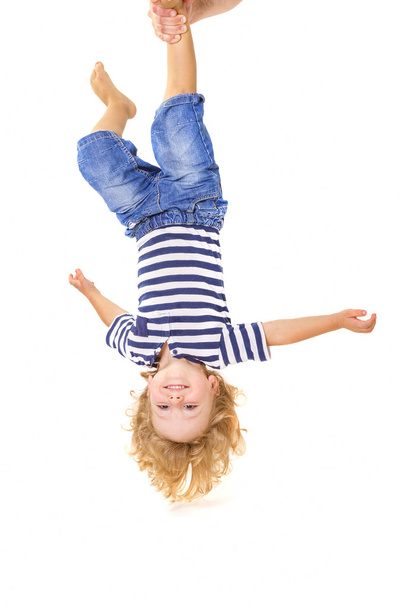 Little boy upside down - Фото, зображення