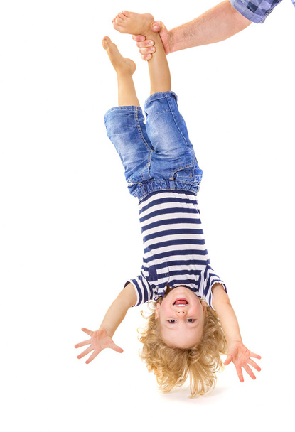 Little boy upside down - Photo, Image