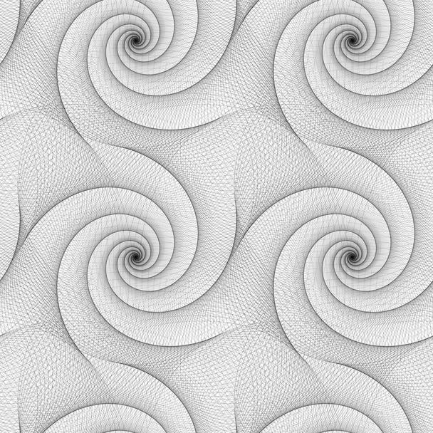 Seamless abstract black white spiral pattern - Vektör, Görsel