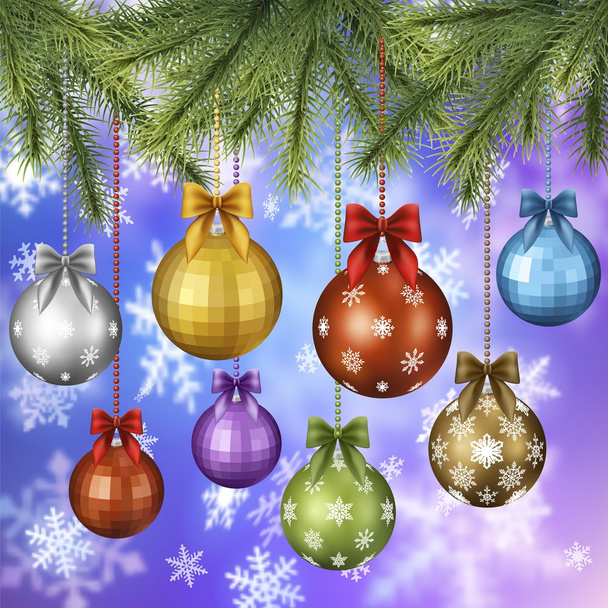 Christmas Background with Balls - Vector, Image