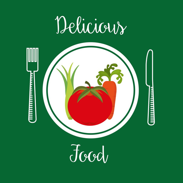 diseño saludable de alimentos vegetarianos
 - Vector, Imagen