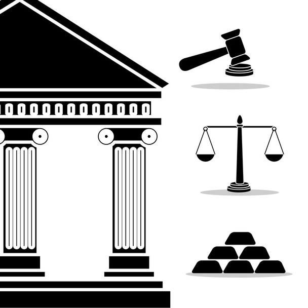 Δίκαιο και νομική δικαιοσύνη γραφικών - Διάνυσμα, εικόνα
