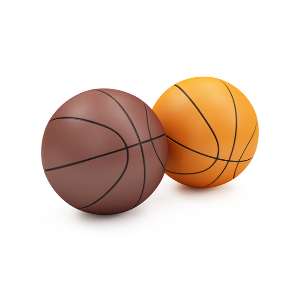 Brown en oranje basketbal ballen - Foto, afbeelding