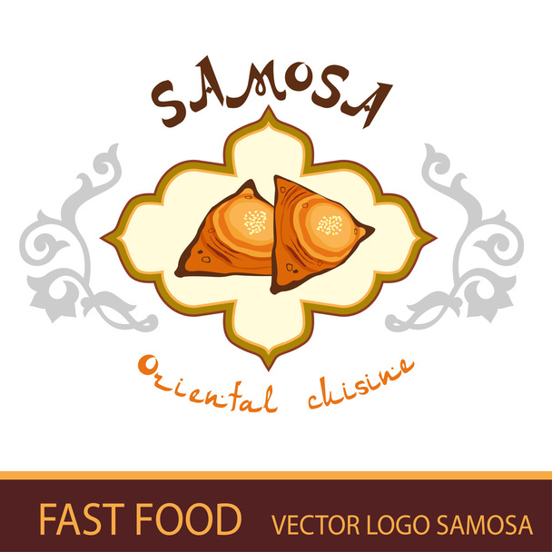 Быстрая еда. Логотип VECTOR SAMOSA
 - Вектор,изображение