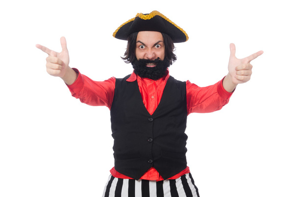 Funny pirate isolated on the white - Photo, Image