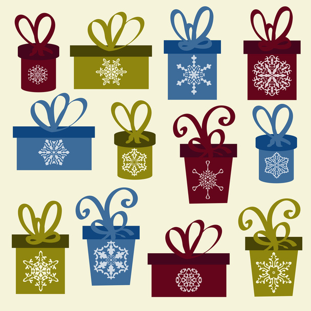 Set of Christmas Boxes - Vector, Image