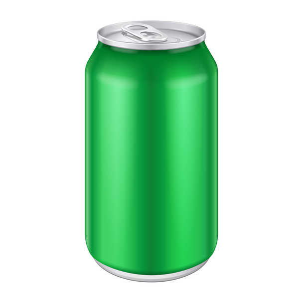 Green Metal Aluminum Beverage Drink Can 500ml. Ready For Your Design. Product Packing - Вектор,изображение