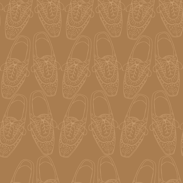 xfords shoes, doodle hipster lace-Ups shoes seamless pattern - Вектор,изображение
