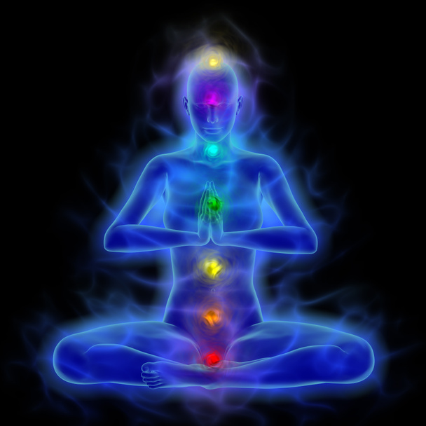 Aura - corpo energetico - energia curativa in meditazione
 - Foto, immagini