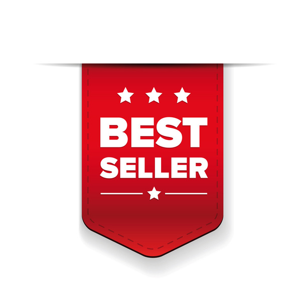 Best Seller red ribbon vector - Vector, Image