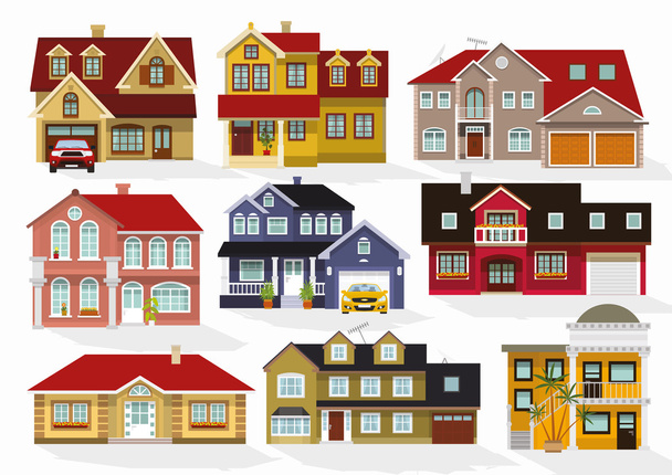 City houses collection - Vector, Image