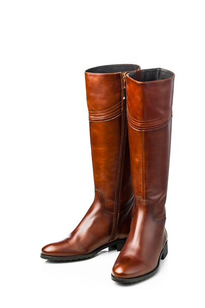 brown leather high boots - Photo, Image
