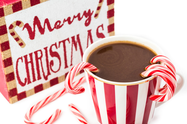 Christmas mug with hot chocolate. - Φωτογραφία, εικόνα