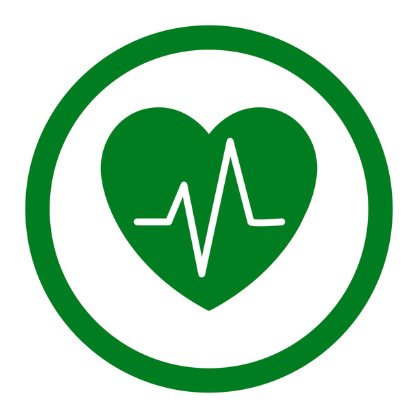 Heart Ekg Rounded Vector Icon - Vecteur, image