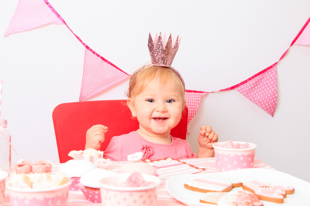happy little princess at girls party - Photo, Image