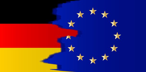 Γερμανία και μείγμα σημαία της Ευρωπαϊκής Ένωσης - Διάνυσμα, εικόνα