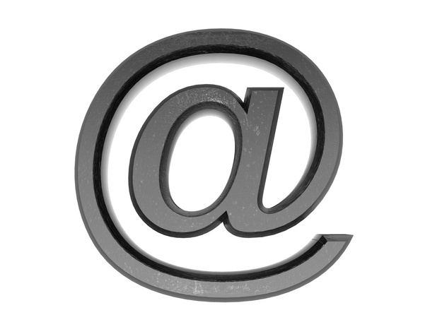 Métal 3d à l'email symbole sur un fond blanc isolé
. - Photo, image