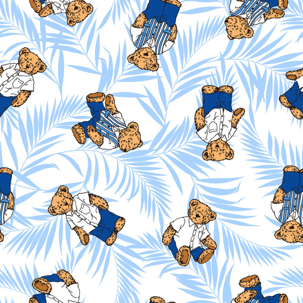 Bear illustration pattern - Vektori, kuva
