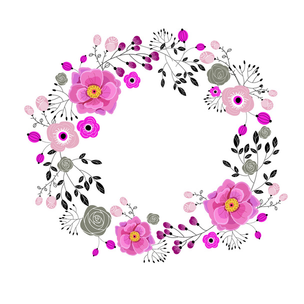 Floral frame for greeting design - Vektor, kép
