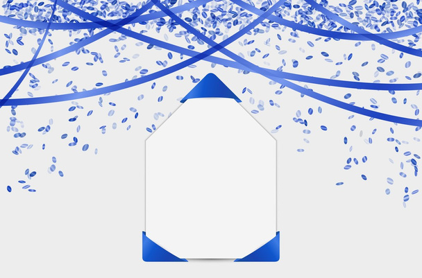 blank card with confetti and ribbons - Vector, imagen
