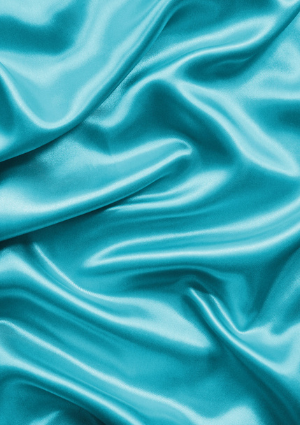 Smooth elegant blue silk or satin as background - Fotoğraf, Görsel