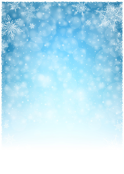 Weihnachtswinterrahmen - Illustration. Weihnachten weiß blau - leerer Hintergrund Porträt - Vektor, Bild