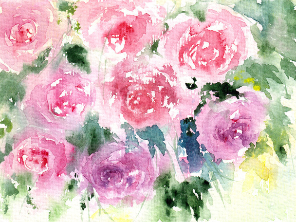Watercolor Floral background - Foto, Imagen