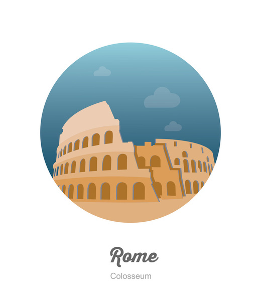 Колизей в иконе Рима
 - Вектор,изображение