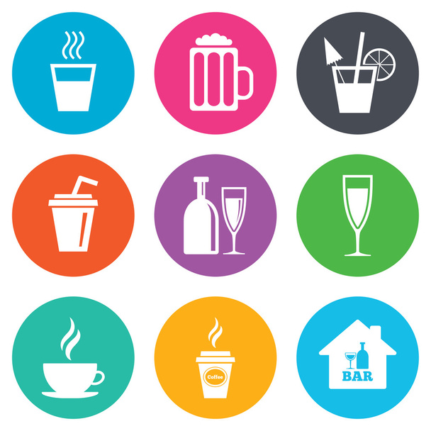 Cocktail, beer icons. - Vector, Image