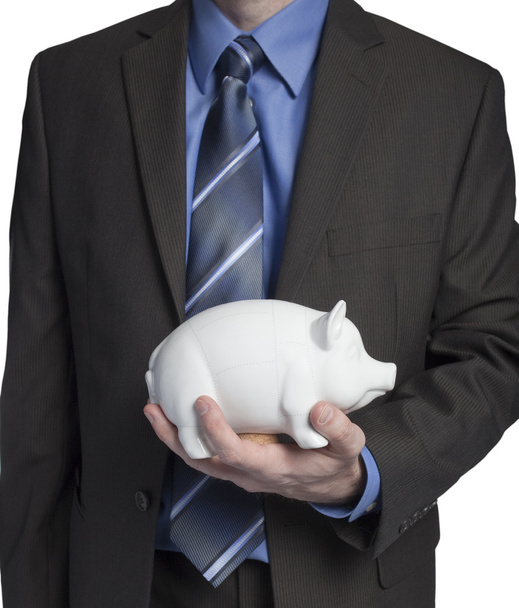 Business man with piggy bank - Photo, Image